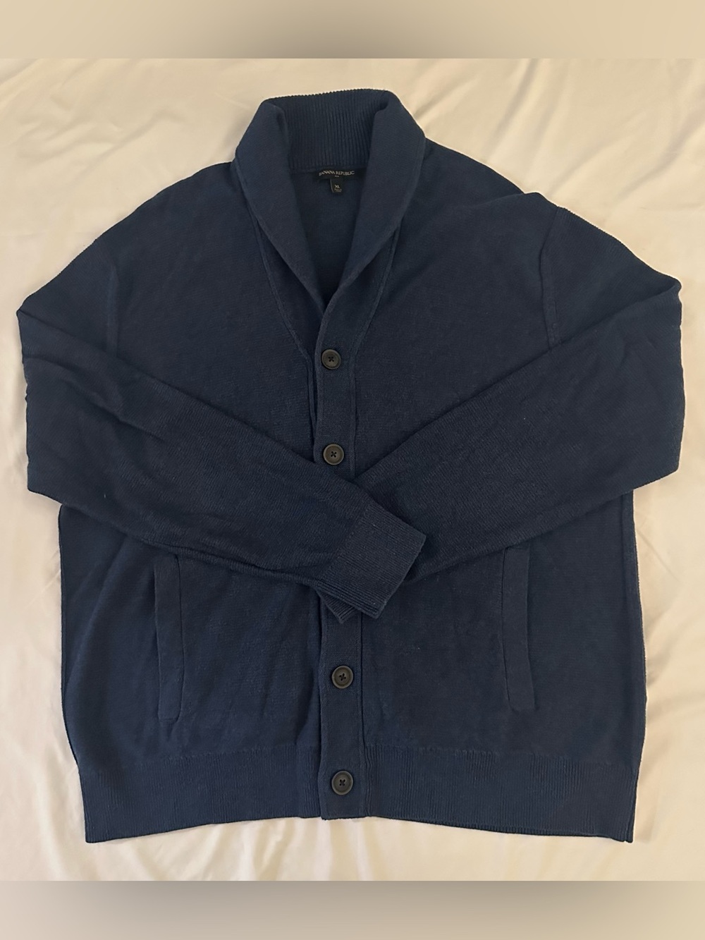 Banana Republic Men’s Navy Shawl Collar Sweater - Size XL